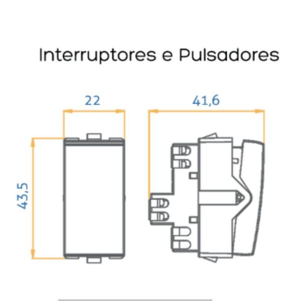 Imagem de Linha Sleek Ebony Interruptor Duplo Simples 10A 250V