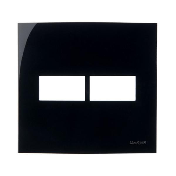 Linha Sleek Ebony Placa 4x4 P/ 2 Módulos Horizontais - MarGirius Imagem de Linha Sleek Ebony Placa 4x4 P/ 2 Módulos Horizontais