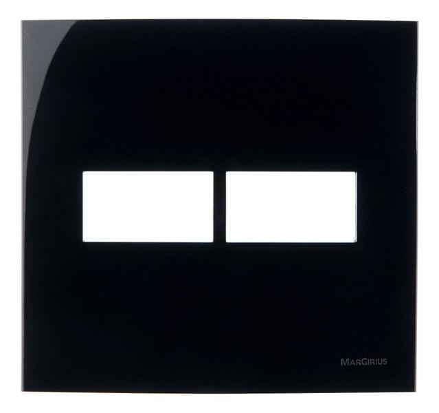 Linha Sleek Ebony Placa 4x4 P/ 2 Módulos - Margirius Imagem de Linha Sleek Ebony Placa 4x4 P/ 2 Módulos