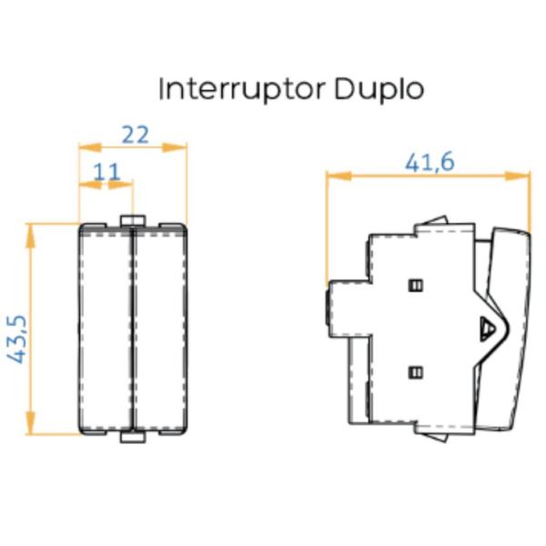 Imagem de Linha Sleek Interruptor Duplo Paralelo 10A 250V