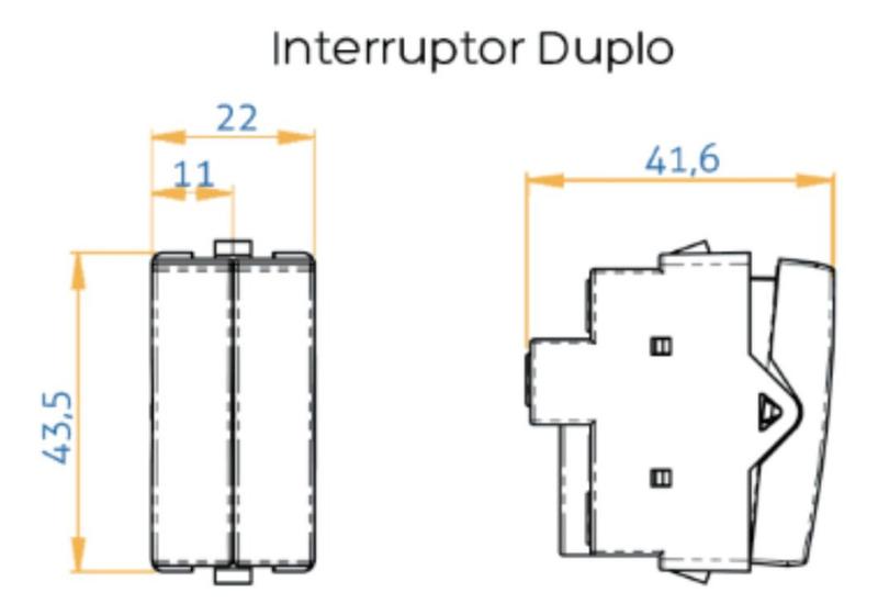 Linha Sleek Interruptor Duplo Simples 10a 250v - Embralumi Imagem de Linha Sleek Interruptor Duplo Simples 10a 250v