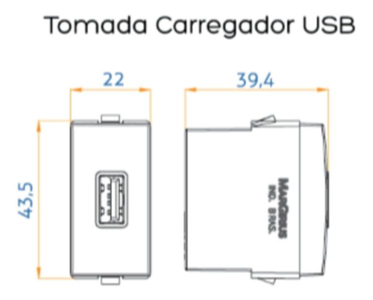 Imagem de Linha Sleek Módulo Tomada Carregador Usb 1a