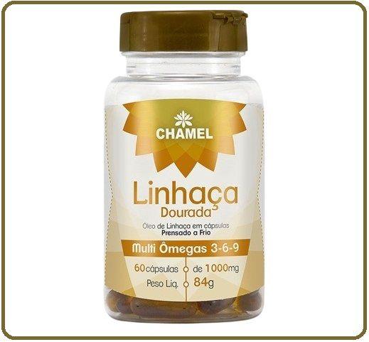 Imagem de Linhaça Dourada Ômegas 3, 6 E 9 1000mg 60 Cápsulas - Chamel