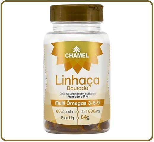 Imagem de Linhaça Dourada Ômegas 3, 6 E 9 1000mg 60 Cápsulas - Chamel