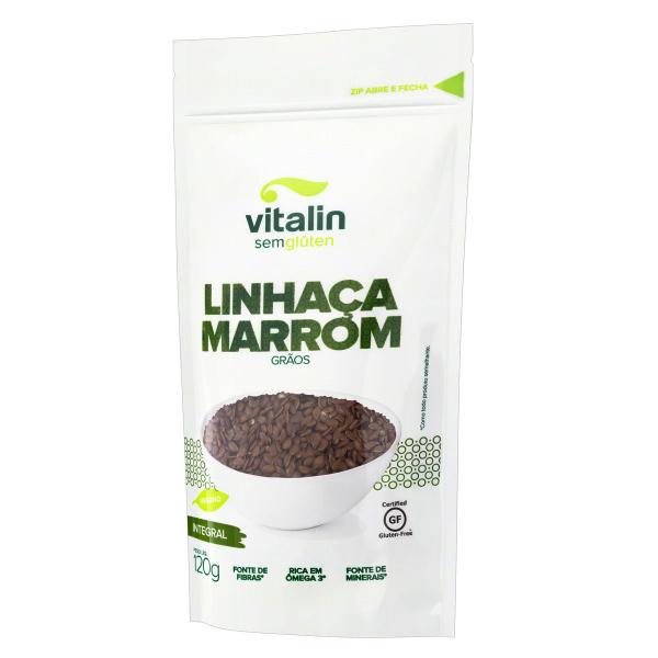 Imagem de Linhaça marrom em grãos sem glúten VITALIN 120g