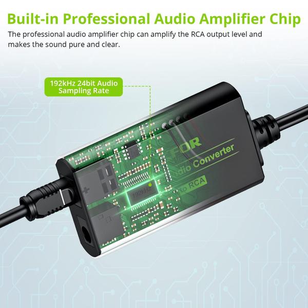 Imagem de Link conversor DAC para digital para analógico de 192 kHz com cabo