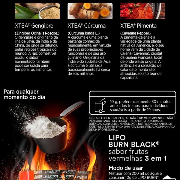 Imagem de Lipo Burn Black Termogênico Pré Workout 200g Cromo Cafeina