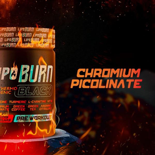 Imagem de Lipo Burn Black Termogênico Pré Workout 200g Cromo Cafeina