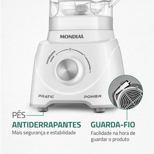 Imagem de Liquidifcador Mondial L-97-W Pratic Power 550W Branco 127V