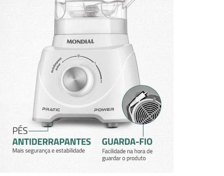 Imagem de Liquidificador 2 velocidades  L-97-W Branco Mondial 127V