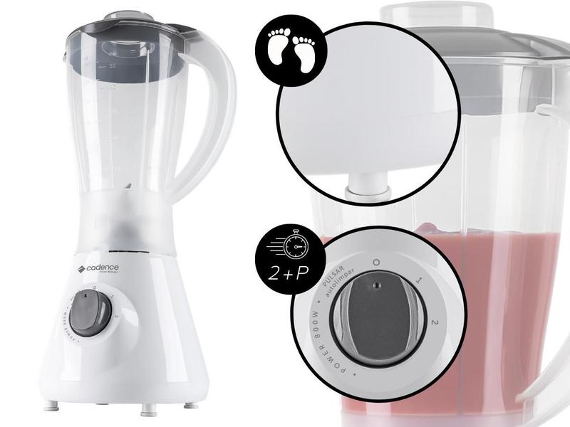 Imagem de Liquidificador 2,1 Litros 127v 220V 800W Cadence Preto Branco Pratic Blender LIQ323