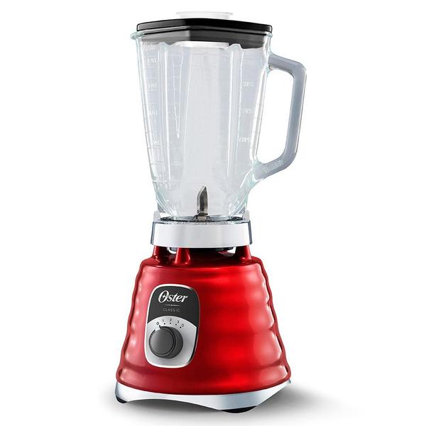 Imagem de Liquidificador 220v New Osterizer Clássico Vermelho Oster 1,25L Potência de 700w 220v + Base Processadora de Alimentos