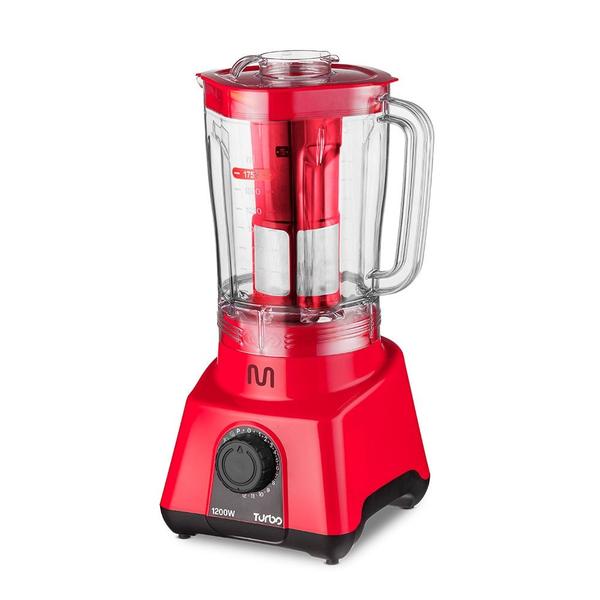 Imagem de Liquidificador 2,6L Turbo Vermelho 1200w-127v com 12 Velocidades Multi Home - LQ1203