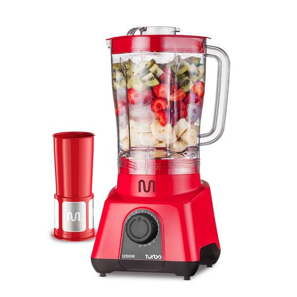 Imagem de Liquidificador 2,6L Turbo Vermelho 1200w-220v c/ 12 Velocidades Multi Home - LQ1204