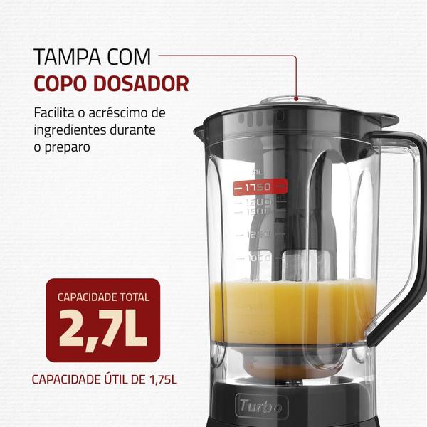 Imagem de Liquidificador 5 velocidades 900 watts full black - L-900-FB - Mondial