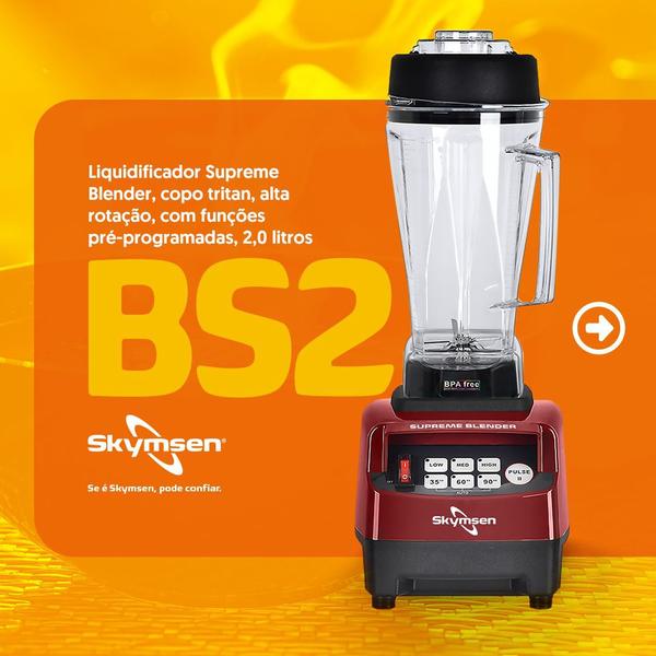 Imagem de Liquidificador Alta Rotação Supreme Blender Bs2 Skymsen 127V