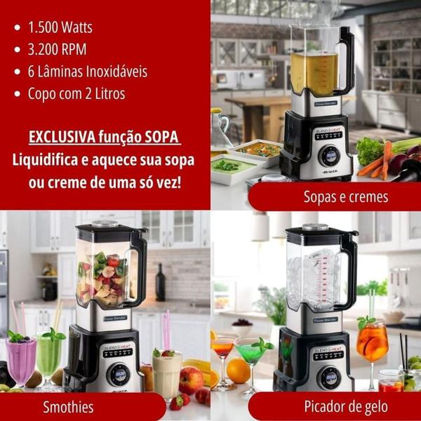 Imagem de Liquidificador Ariete Digital Blend & Heat 1500W 2 L 220V