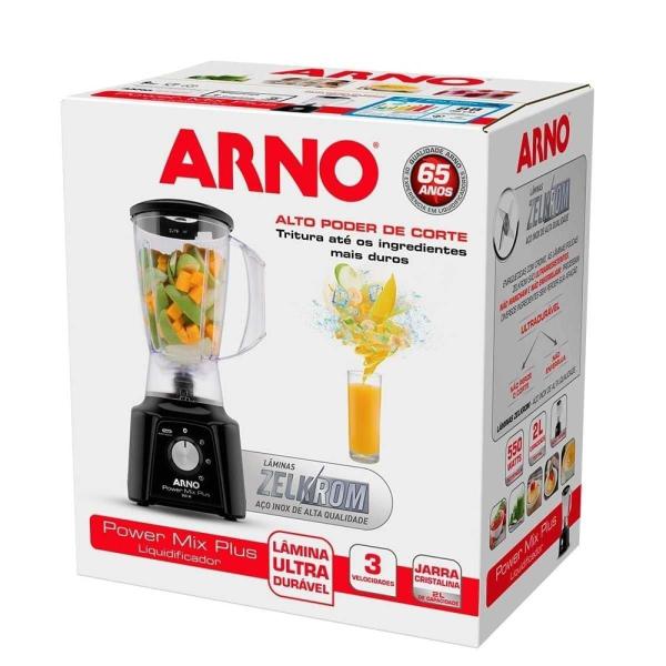 Imagem de Liquidificador Arno LQ20 Power Mix Plus Copo de Acrílico 3 Velocidades + Pulsar 550W Preto, 220V