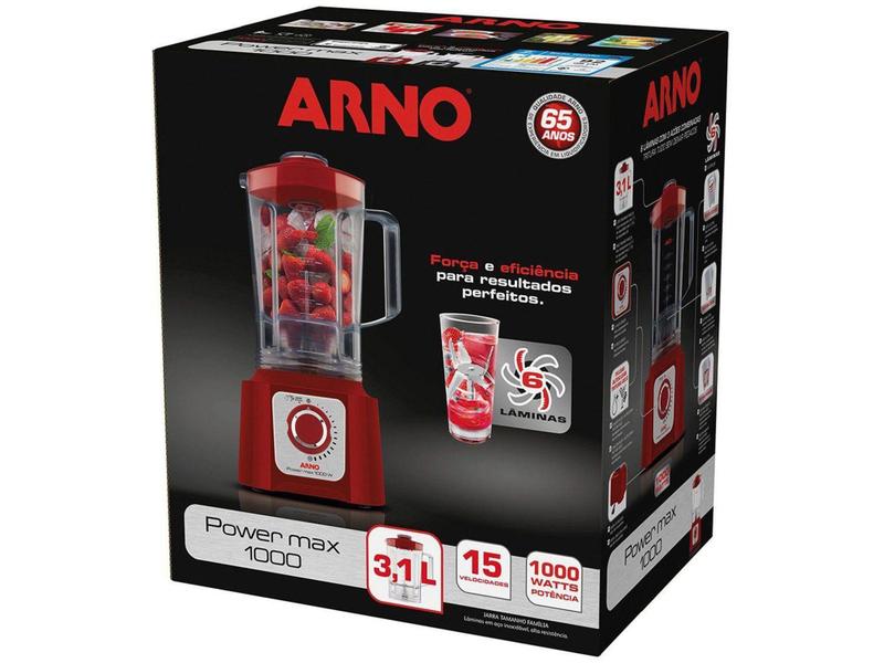 Imagem de Liquidificador Arno Power Max 1000 15 Velocidades - 1000W Vermelho LN54