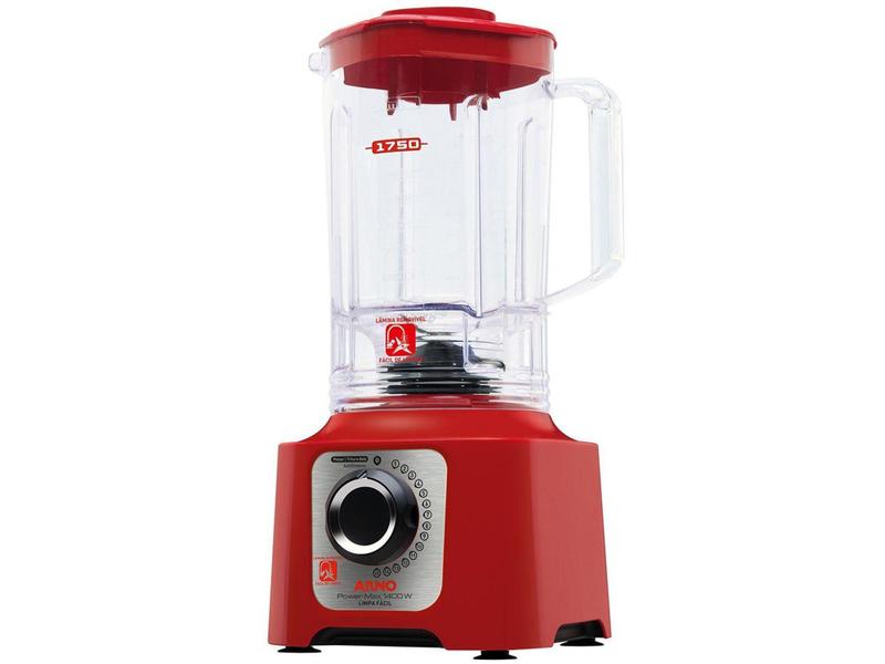 Imagem de Liquidificador Arno Power Max 1400 LN56 Vermelho - 15 Velocidades 1400W