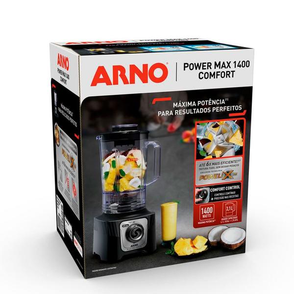 Imagem de Liquidificador Arno Power Max Comfort LN65 1400W Jarra 3,1L Preto 220V