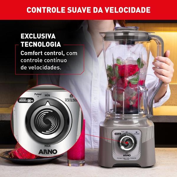 Imagem de Liquidificador Arno Power max XXL 1400W Cinza LN87