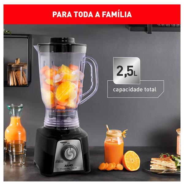 Imagem de Liquidificador Arno Power Mix Limpa Fácil com 15 Velocidades e Jarra de 1,4 Litros - LQ35