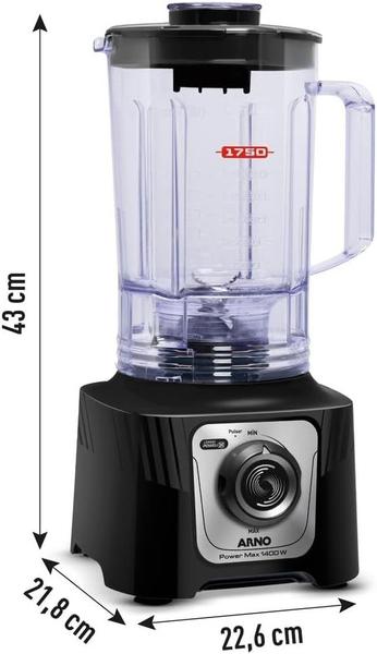 Imagem de Liquidificador Arno Powermax 1400W Comfort Control 15 Velocidades LN65 Preto