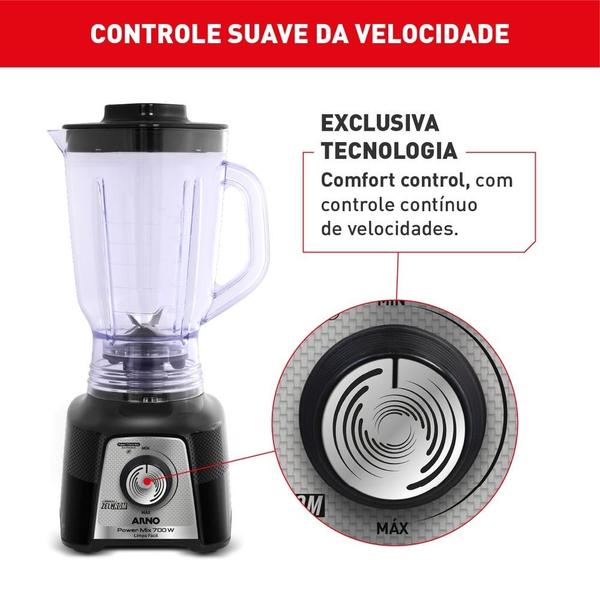 Imagem de Liquidificador Arno PowerMix Limpa Fácil 700W Preto LQ35