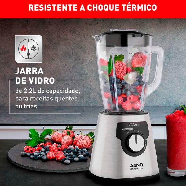 Imagem de Liquidificador Arno Ultraforce Inox Jarra de Vidro LN92