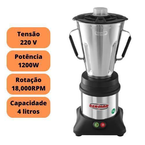 Imagem de Liquidificador Bermar Alta Rotação 4L 1200W 220V Bm 49 Nr