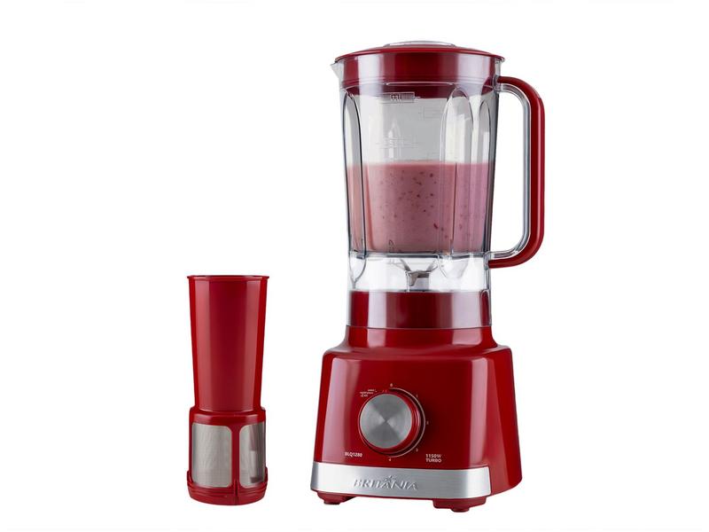 Liquidificador Britânia BLQ1280V com Filtro - 4 Velocidades 1150W Vermelho Liquidificador Britânia BLQ1280V com Filtro - 4 Velocidades 1150W Vermelho