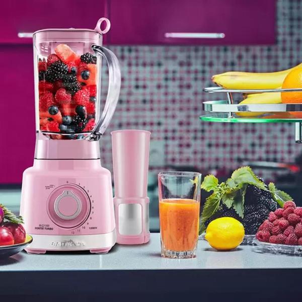 Imagem de Liquidificador Britânia Pro Maxx 6 Rosa c/ Filtro Turbo 3 Litros 1400w