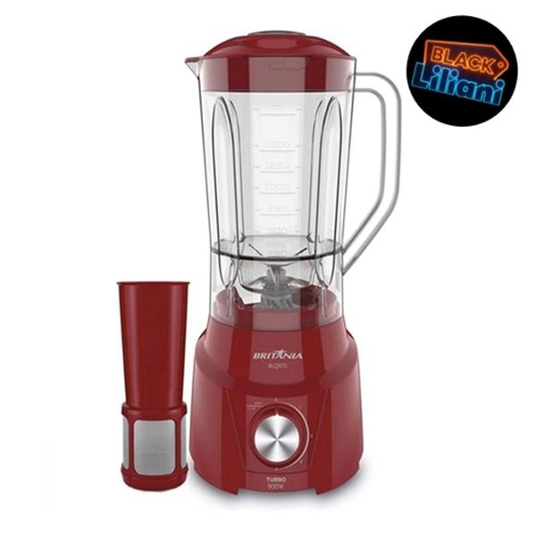 Imagem de Liquidificador Britânia Turbo BLQ970V Vermelho - com Filtro 4 Velocidades 900W