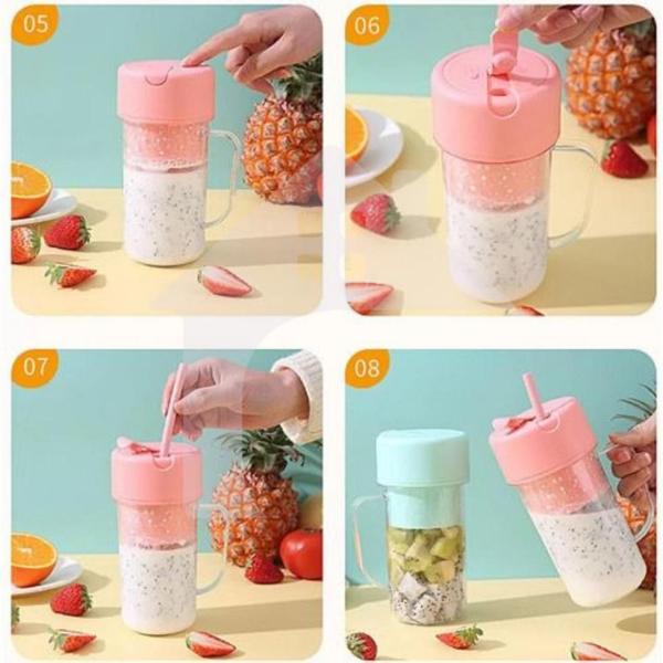 Liquidificador Copo com Canudo Mini Juicer 500ml Verde Minhacazza - DRAIK Imagem de Liquidificador Copo com Canudo Mini Juicer 500ml Verde Minhacazza