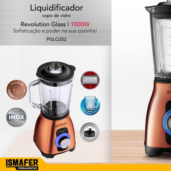 Imagem de Liquidificador Copo De Vidro Com 1,5 Litros 1000w Gradiente Cor Cobre 110v