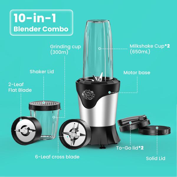 Imagem de Liquidificador de smoothie SUAVO 1100W portátil com copos e moedor de 2x650 ml