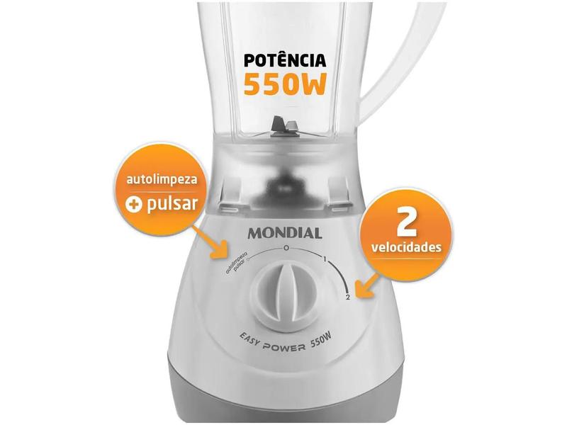 Imagem de Liquidificador Easy Power Mondial Branco L-550 - 550W -127V