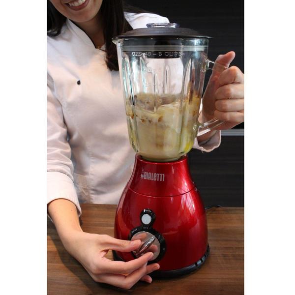 Imagem de Liquidificador em Inox Blender Eletricity Vermelho c/ Copo de Vidro 1,5L 220V - Bialetti