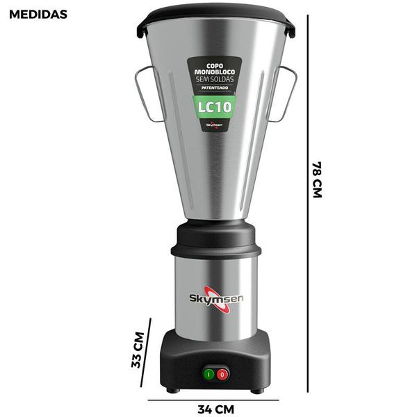 Imagem de Liquidificador Industrial 10 Litros 0,5CV Monobloco em Inox - LC10