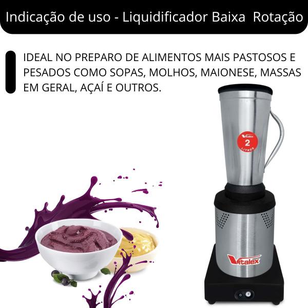 Imagem de Liquidificador Industrial Inox Baixa Rotação 2L 680W Vitalex