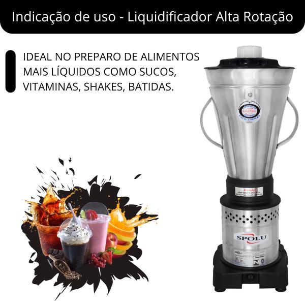 Imagem de Liquidificador Industrial Inox Economy Alta Rotação 18000rpm 3,5L - Spolu