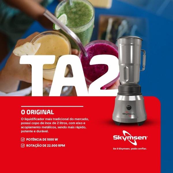 Imagem de Liquidificador Inox Alta Rotação 2 Litros TA2 Skymsen 220V