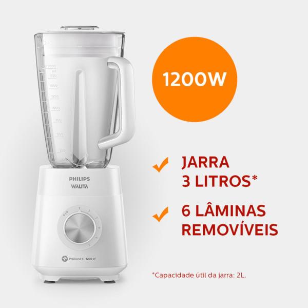 Imagem de Liquidificador Jarra San Philips Walita Branco 1200W - 127V