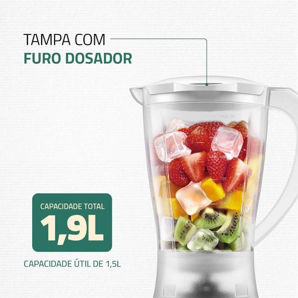 Imagem de  Liquidificador Mondial Easy Power 550W Copo San Cristal Branco