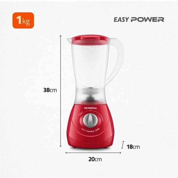 Imagem de Liquidificador Mondial Easy Power 550W L-550-R Vermelho 110V