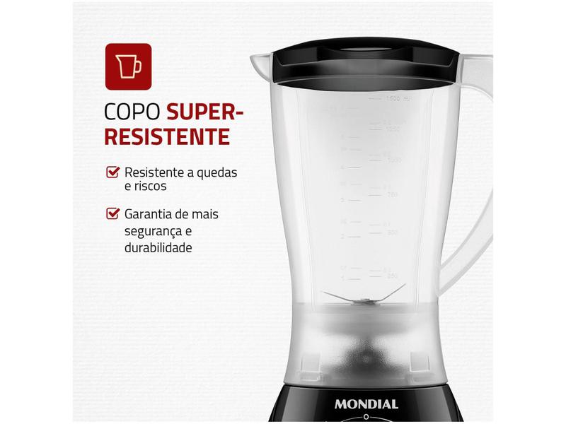 Imagem de Liquidificador Mondial Easy Power L-550 Preto - 2 Velocidades 550W