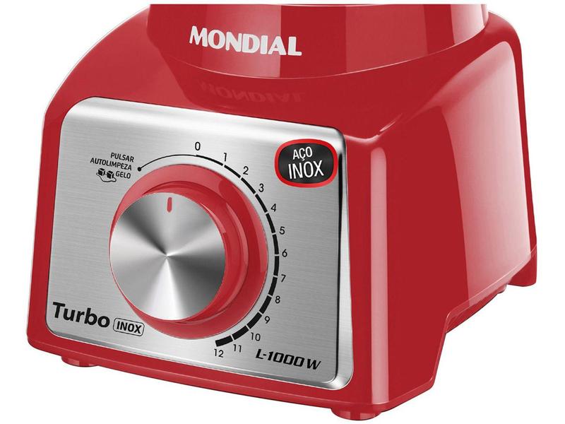 Imagem de Liquidificador Mondial L-1000 RI  - Vermelho e Inox Com Filtro 12 Velocidades 1000W