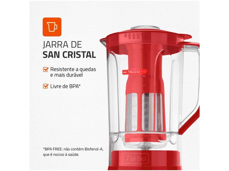 Imagem de Liquidificador Mondial L-99-FR Vermelho com Filtro 3 Velocidades 500W