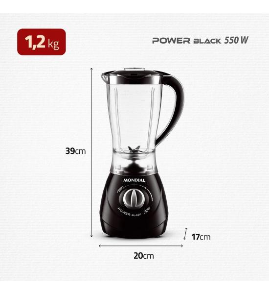 Imagem de Liquidificador Mondial Power Black L-28 2 Velocidades 550W